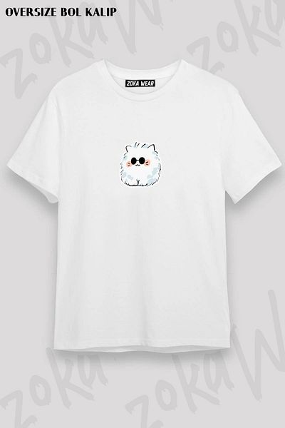 ZOKAWEAR Unisex Oversize Fit Jujutsu Kaisen Cute Design εμπριμέ μπλουζάκι με γυαλιά