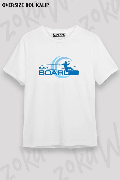 ZOKAWEAR Tricou unisex oversize Wakeboard Design Wakeboard Tricou imprimat