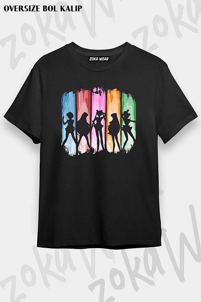 ZOKAWEAR Tricou unisex oversize cu imprimeu Sailor Moon Design