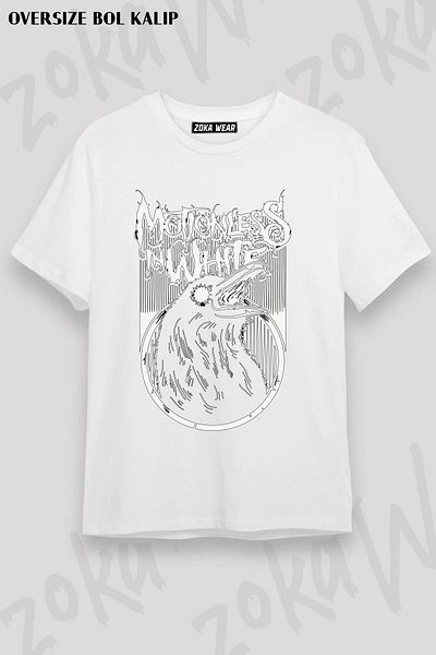 ZOKAWEAR Μπλουζάκι Unisex Oversize Motionless σε λευκό σχέδιο με στάμπα