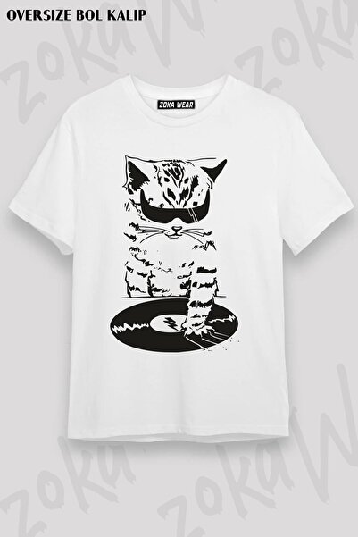 ZOKAWEAR Унисекс тениска с щампа DJ и голям размер