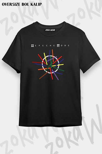 ZOKAWEAR Tricou unisex oversize cu imprimeu Universe Depeche Mode Design