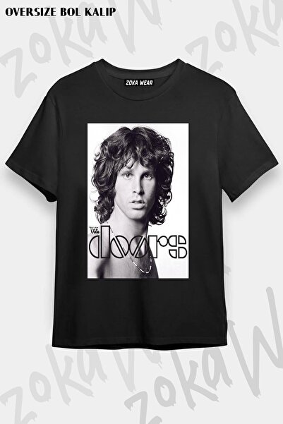ZOKAWEAR Unisex Oversize Fit The Doors, Μπλουζάκι με στάμπα Jim Morrison Design