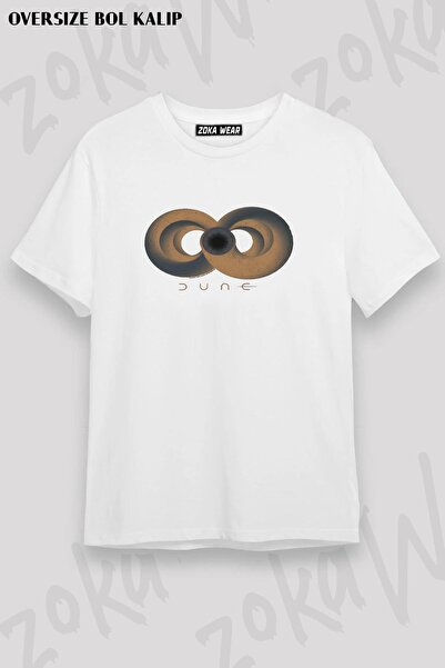 ZOKAWEAR Tricou unisex oversize cu imprimeu Dune Sandworm Infinity Design