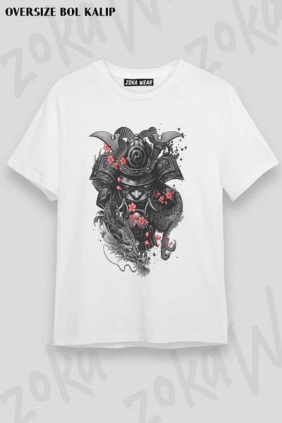 ZOKAWEAR Μπλουζάκι με στάμπα Unisex Oversize Samurai Samurai5 Design