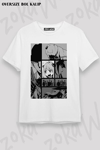 ZOKAWEAR Tricou cu imprimeu supradimensionat unisex Spy X Family (ALL FAMILY)...