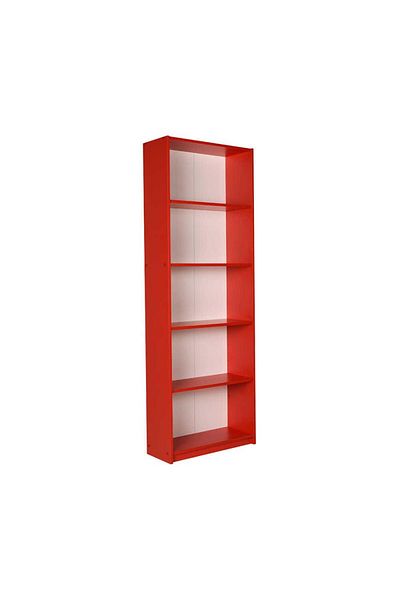 Adore Adore Modern Bookcase, 5 shelves, 64 x 182 x 26 cm - Red