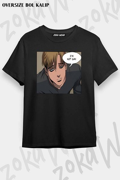 ZOKAWEAR Unisex Oversize Mold Killing Stalking Sangwoo I'm Not Design Τυπωμένο μπλουζάκι