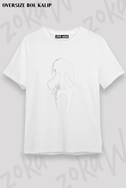 ZOKAWEAR Tricou unisex oversize SCREAM MASK cu imprimeu
