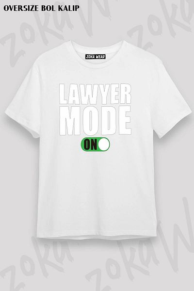 ZOKAWEAR Unisex Oversize Pattern Lawyer Lawyer Mode On Design Τυπωμένο Tshirt