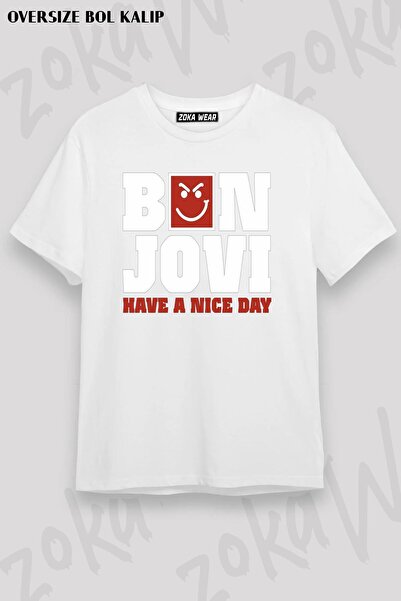 ZOKAWEAR Unisex Oversize kroj Mold Bon Jovi Lep Dan Dizajn Štampano Majica