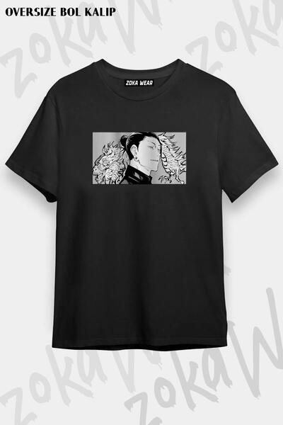 ZOKAWEAR Tricou oversize unisex cu model Jujutsu Kaisen Suguru Geto