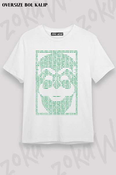 ZOKAWEAR Tricou unisex oversize cu imprimeu Mr Robot Fsociety Binary Design