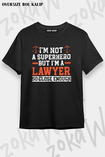 ZOKAWEAR Μπλουζάκι με στάμπα Unisex Oversize Lawyer Lawyer Design