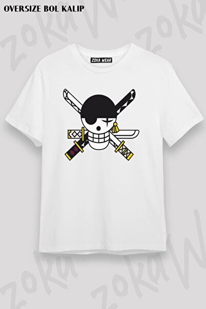 ZOKAWEAR Tricou imprimat unisex oversize One Piece Zoro Emblem Design