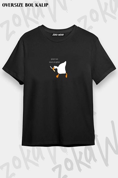 ZOKAWEAR Μπλουζάκι με στάμπα Unisex Oversize Funny Duck Design