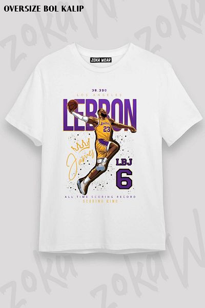 ZOKAWEAR Μπλουζάκι με στάμπα Unisex Oversize Lebron James Tas Design