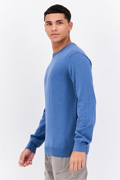 French Connection Men Crew Neck Knitted Sweater, Blue