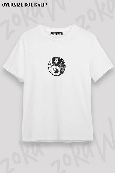 ZOKAWEAR Μπλουζάκι με στάμπα Unisex Oversize Ying Yang Design