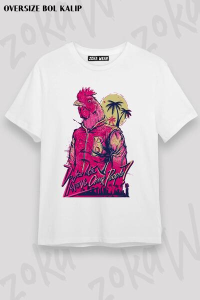 ZOKAWEAR Unisex Oversize kroj Mold Hotline Miami, Richard Design Štampano majica