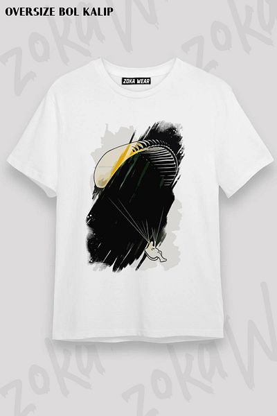 ZOKAWEAR Unisex Oversize Mold Paragliding Paragliding Ειδικής σχεδίασης εμπριμέ μπλουζάκι