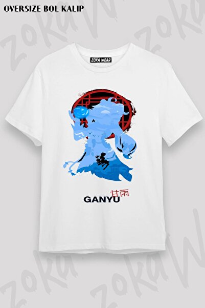 ZOKAWEAR Unisex majica sa širokim krojem i printom Ganyu dizajna iz Genshin I...