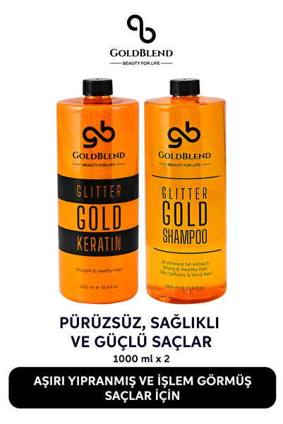 Gold Blend Işıltılı Saç Düzleştirici Keratin Bakımı - Glitter Gold Keratin Se...