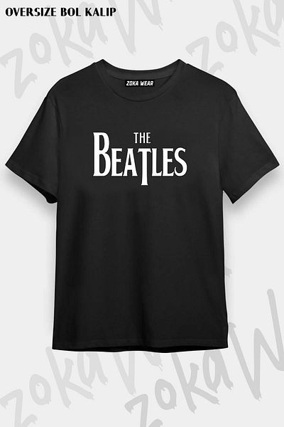 ZOKAWEAR Tricou unisex oversize cu sigla The Beatles Design imprimat