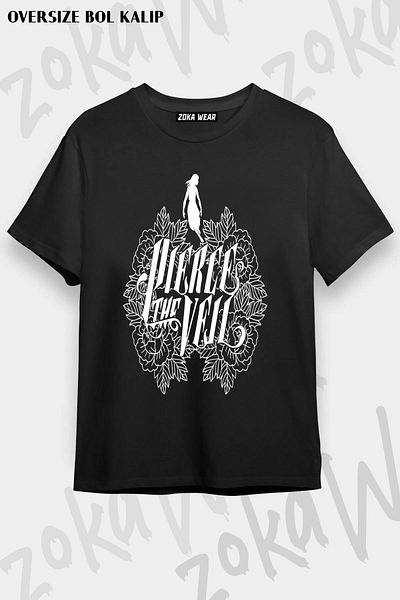 ZOKAWEAR Tricou unisex oversize cu sigla Pierce The Veil 5 Design imprimat