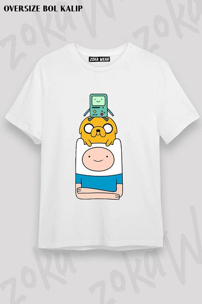ZOKAWEAR Μπλουζάκι με στάμπα Unisex Oversize Adventure Time 2 Design