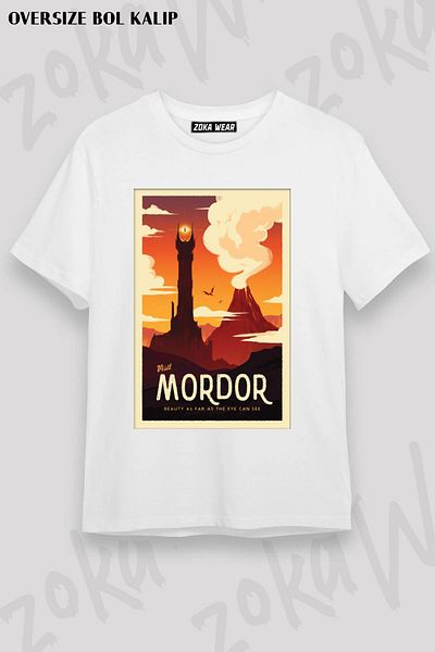 ZOKAWEAR Μπλουζάκι με στάμπα Unisex Oversize Visit Mordor Design