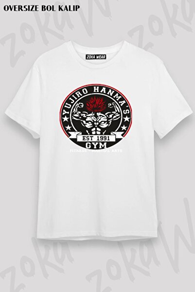 ZOKAWEAR Unisex Oversize kroj Mold Gym Yujiro Hanma Baki Design Štampano majica