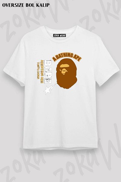 ZOKAWEAR Tricou unisex oversize cu imprimeu Bape Star King Design