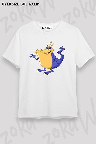 ZOKAWEAR Μπλουζάκι με στάμπα Unisex Oversize Monster Waving Hi T Design