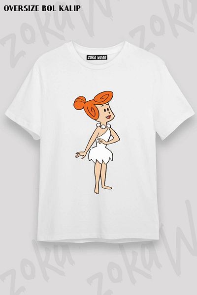 ZOKAWEAR Μπλουζάκι με στάμπα Unisex Oversize Vilma Flintstone Design