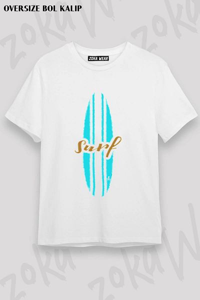ZOKAWEAR Μπλουζάκι με στάμπα Unisex Oversize Surfing Surfing x2 Design