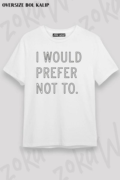 ZOKAWEAR Unisex Oversize Καλούπι Θα προτιμούσα να μην είμαι Slavoj Design Printed Tshirt