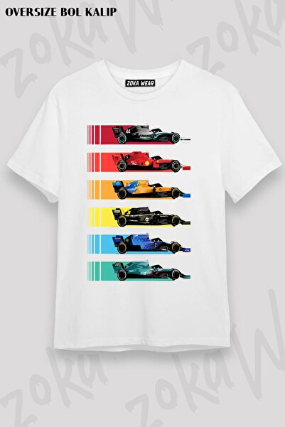 ZOKAWEAR Unisex supradimensionat Mașini de curse Formula 1 2023 2 Design cu i...