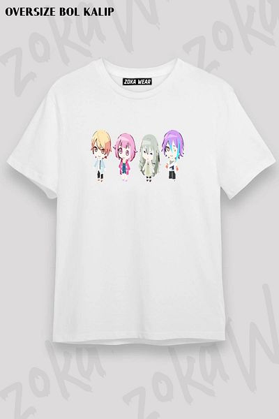 ZOKAWEAR Μπλουζάκι με στάμπα Wonderlands X Showtime Unisex Oversize Chibis