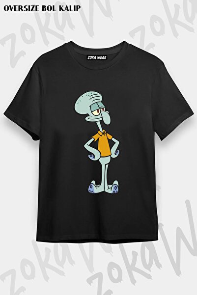 ZOKAWEAR Μπλουζάκι με στάμπα Unisex Oversize Squidward Design