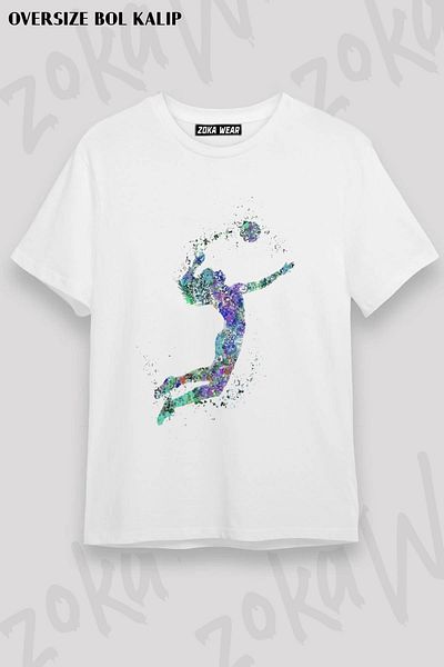 ZOKAWEAR Unisex Oversize Die Volleyball Volleyball Custom Design Printed Tshirt