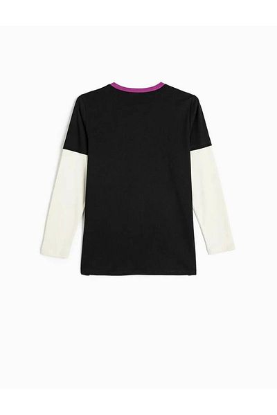 Koton Bavlněné tričko Beetlejuice s dlouhým rukávem - Crew Neck