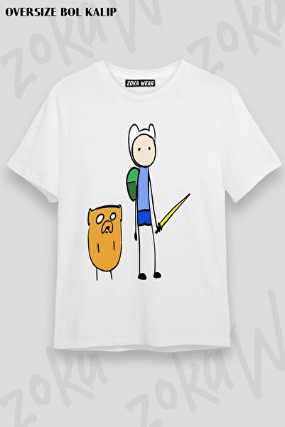 ZOKAWEAR Tricou unisex oversize cu imprimeu Adventure Time v2