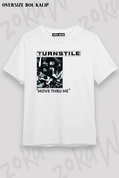 ZOKAWEAR Tricou imprimat unisex oversize cu design turnichet