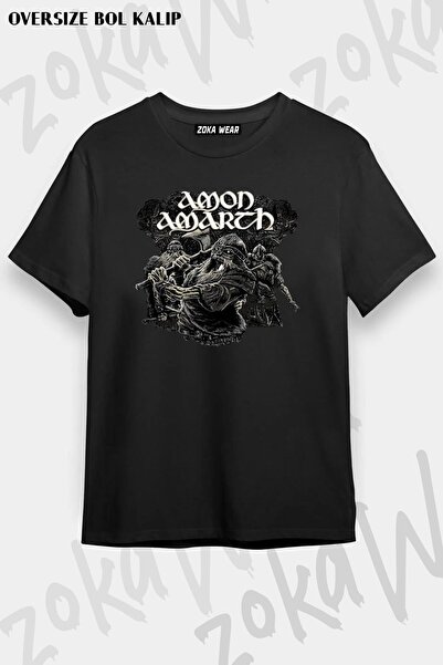 ZOKAWEAR تيشيرت مطبوع بتصميم Amon Amarth2 مقاس كبير للجنسين
