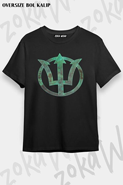 ZOKAWEAR Unisex Oversize kroj Mold Poseidon Design Štampano majica