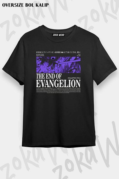 ZOKAWEAR Tricou unisex oversize cu imprimeu The End Of Evangelion Design