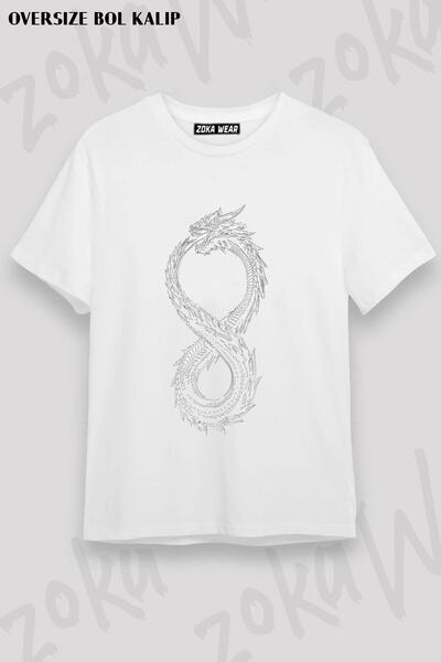 ZOKAWEAR Unisex Oversize kroj Mold Altered Carbon Ouroboros Design Štampano M...