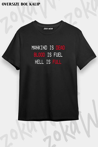 ZOKAWEAR Tricou unisex oversize cu imprimeu Ultrakill Design