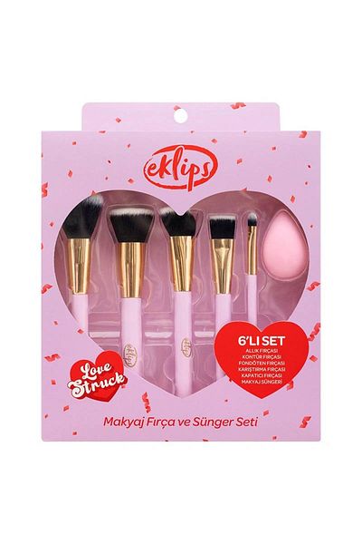 eklips . Makeup Brush and Sponge Set (Set of 6 Pcs)